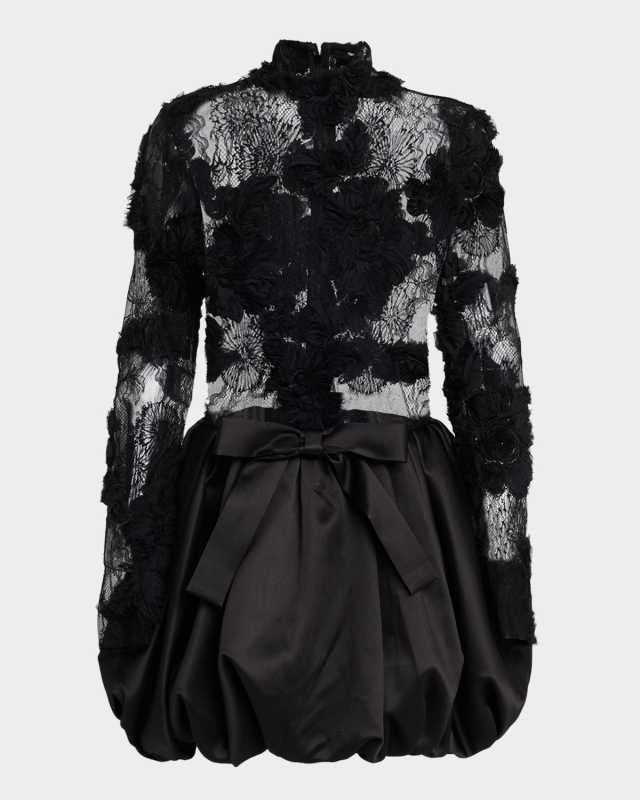 Jette Mixed-Media Mini Cocktail Dress